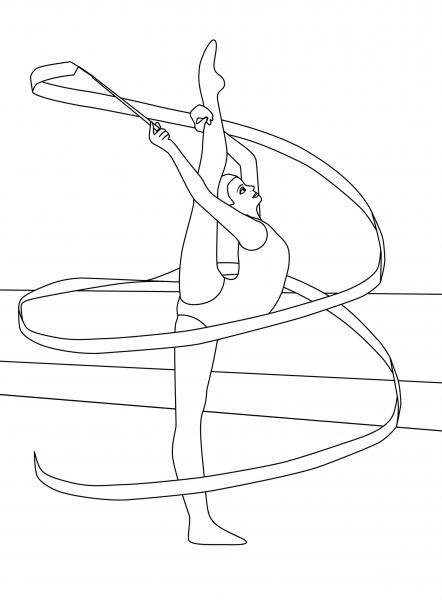 Gymnastic coloring page image