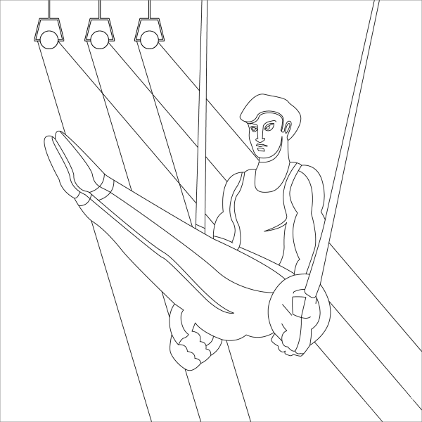 Gymnastic coloring page image
