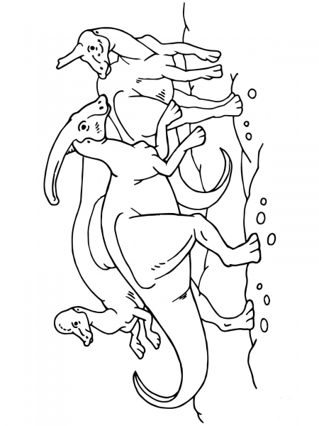 Hadrosaur Dinos coloring page image