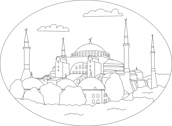 Hagia Sophia coloring page image