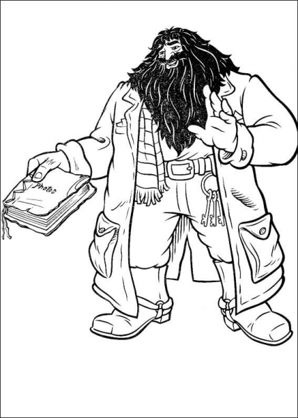 Hagrid coloring page image