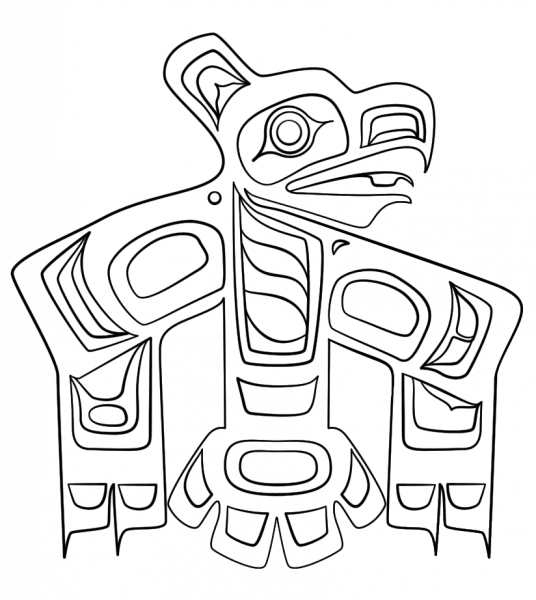 Haida Art – Raven coloring page image