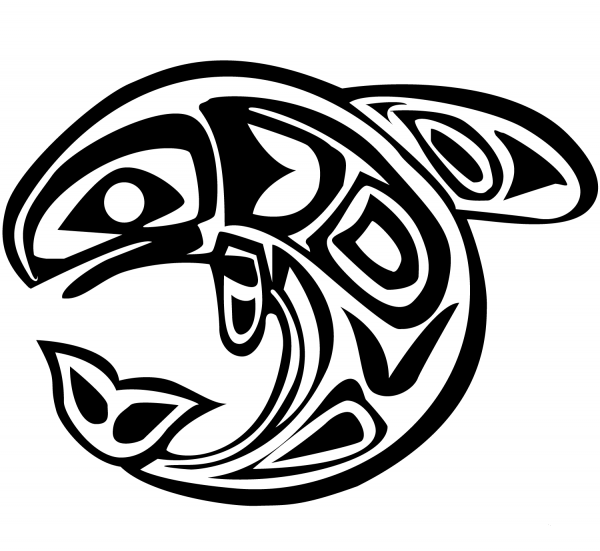 Haida Art – Whale coloring page image