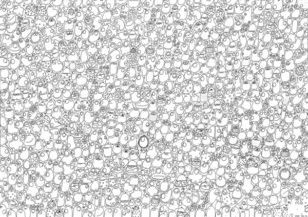 Hair Ball Doodle by Jompie  coloring page image