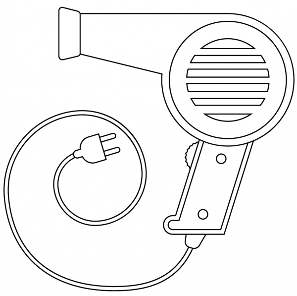 Hair Dryer coloring page image