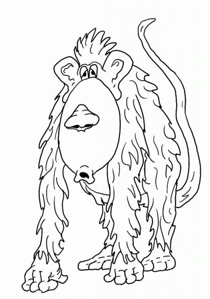 Hairy Monkey coloring page image