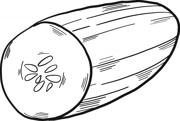 Half Cucumber coloring page image