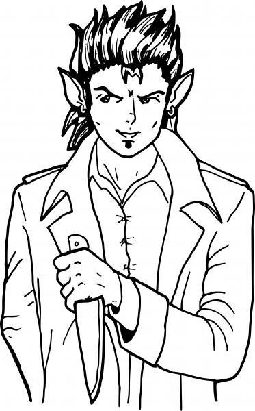 Half Elf coloring page image