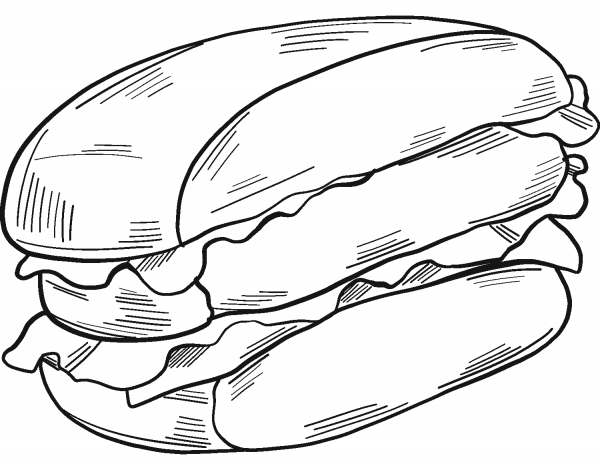 Half Hamburger coloring page image