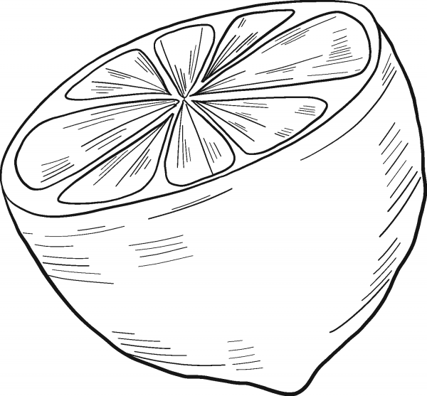 Half Lemon coloring page image