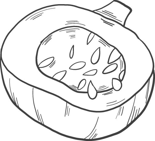 Half Pumpkin coloring page image