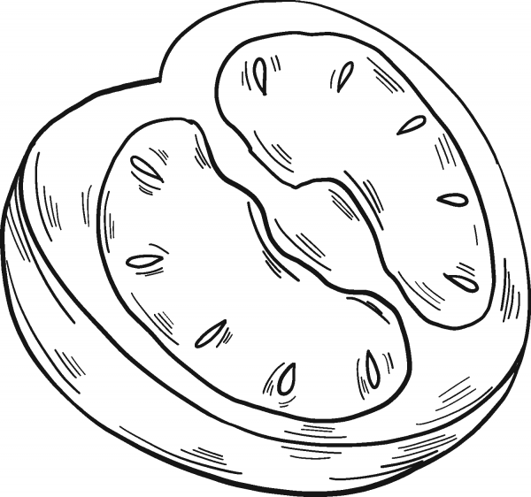 Half Tomato coloring page image