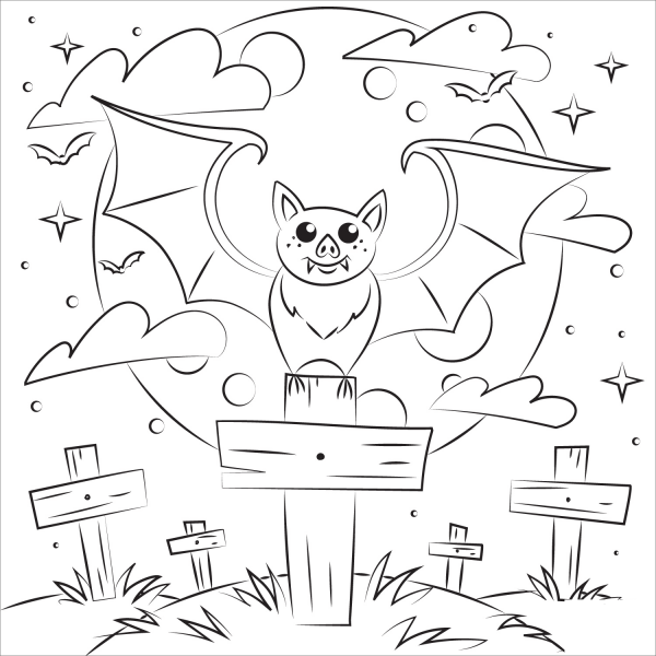 Halloween Bat coloring page image