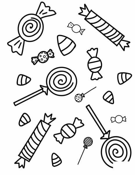 Halloween Candies coloring page image