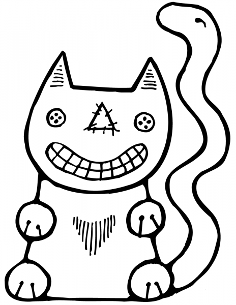 Halloween Cat coloring page image