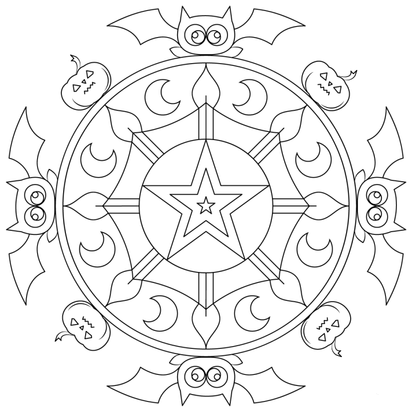 Halloween Mandala coloring page image