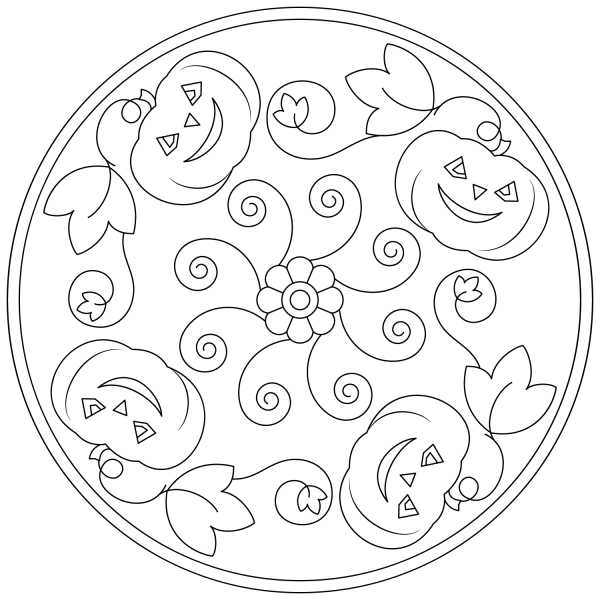 Halloween Mandala coloring page image