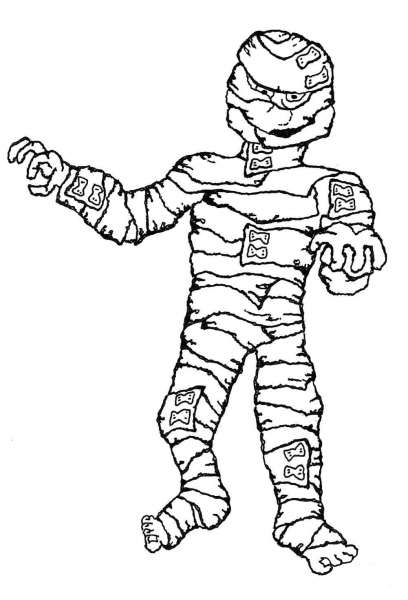 Halloween Mummy  coloring page image