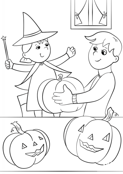 Halloween Preparation coloring page image
