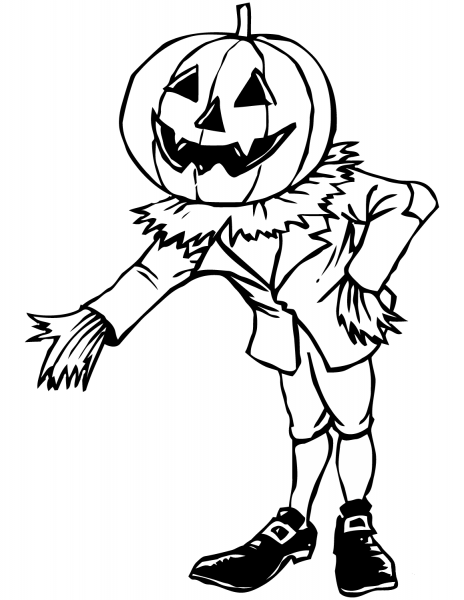 Halloween Pumpkin Costume coloring page image