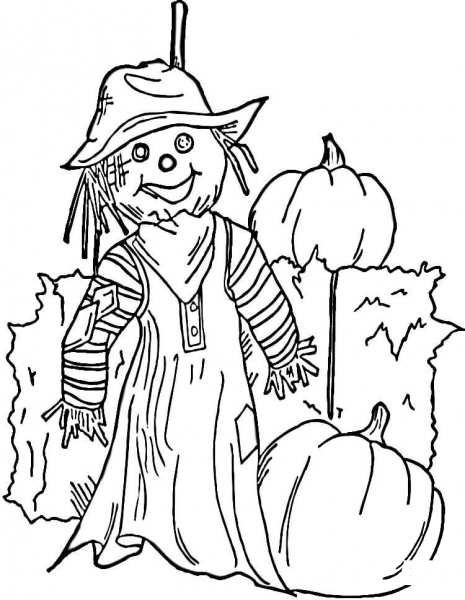 Halloween Scarecrow coloring page image