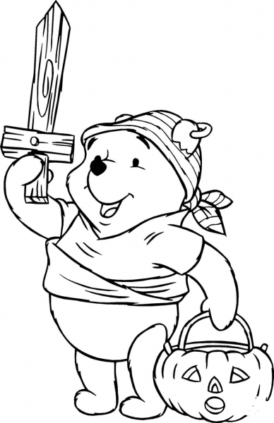 Halloween Winnie The Pirate  coloring page image