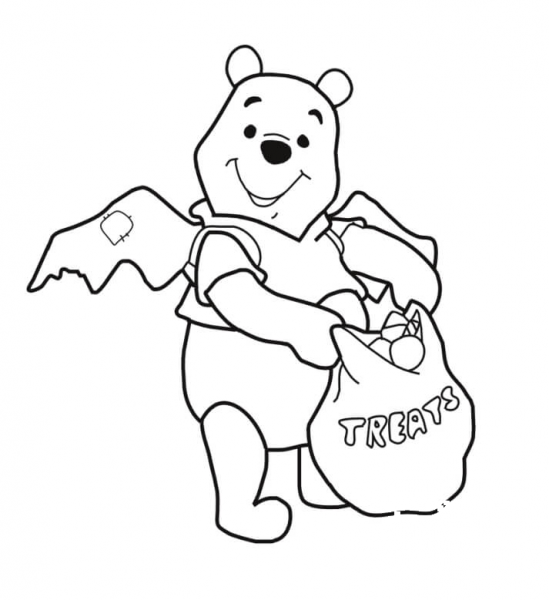 Halloween Winnie The Pooh  coloring page image