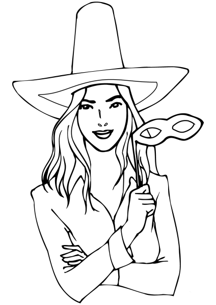 Halloween Witch coloring page image