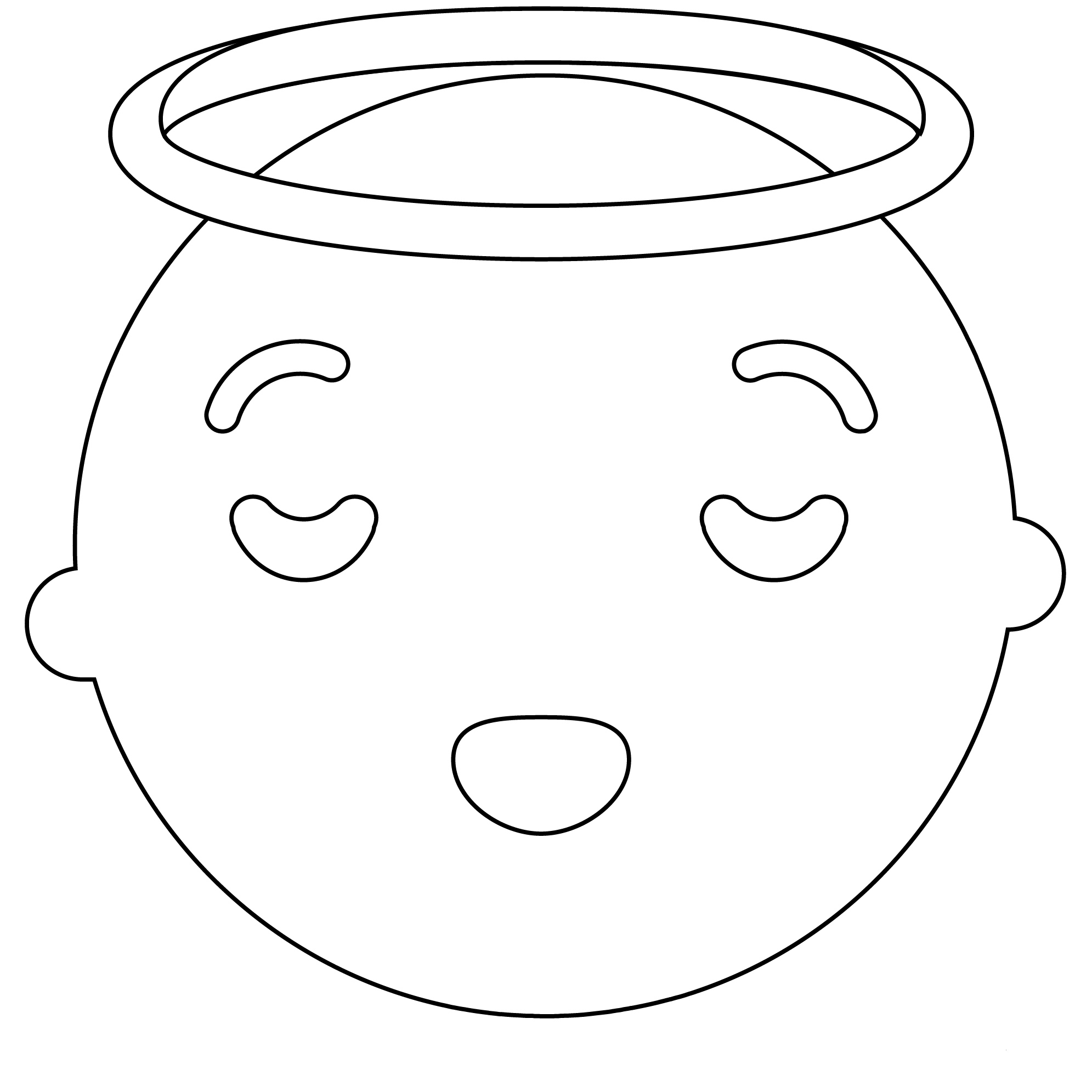 Halo Face Emoji coloring page - ColouringPages