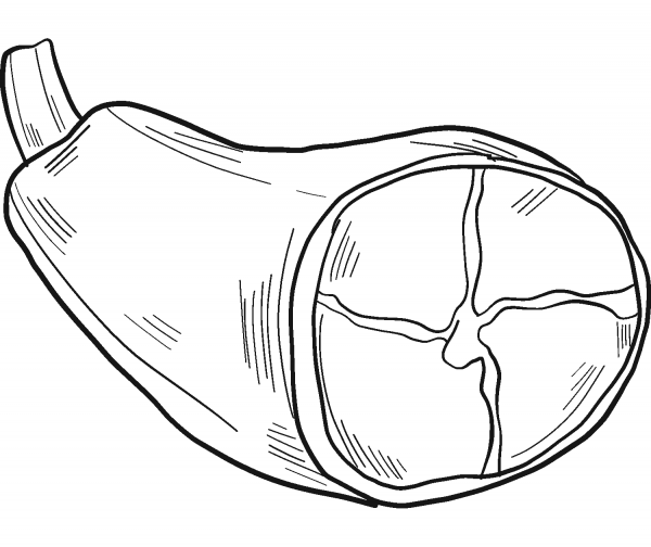 Ham coloring page image