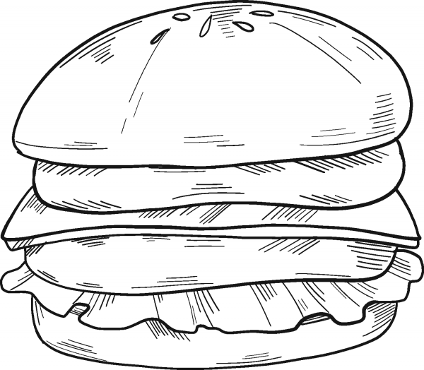 Hamburger coloring page image