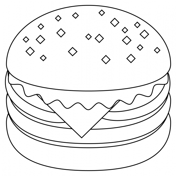Hamburger coloring page image