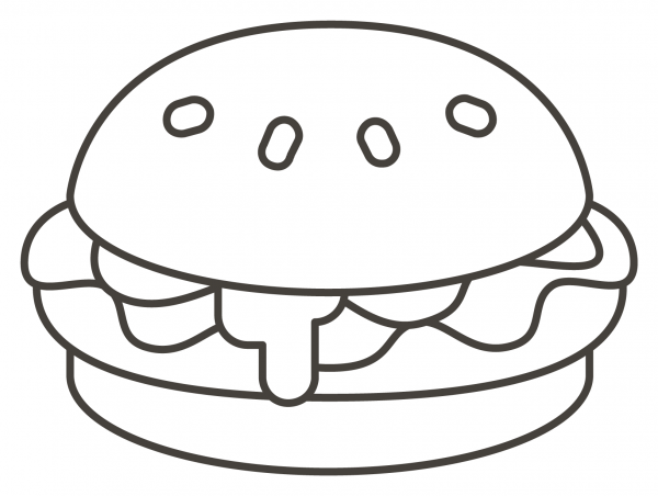 Hamburger coloring page image