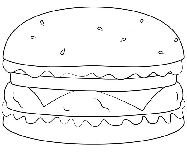 Hamburger coloring page image