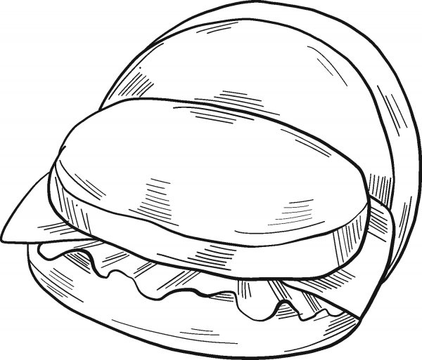 Hamburger coloring page image