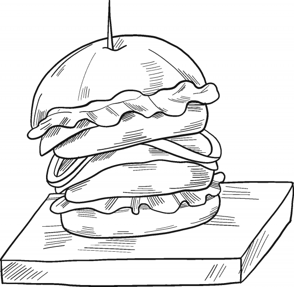Hamburger coloring page image