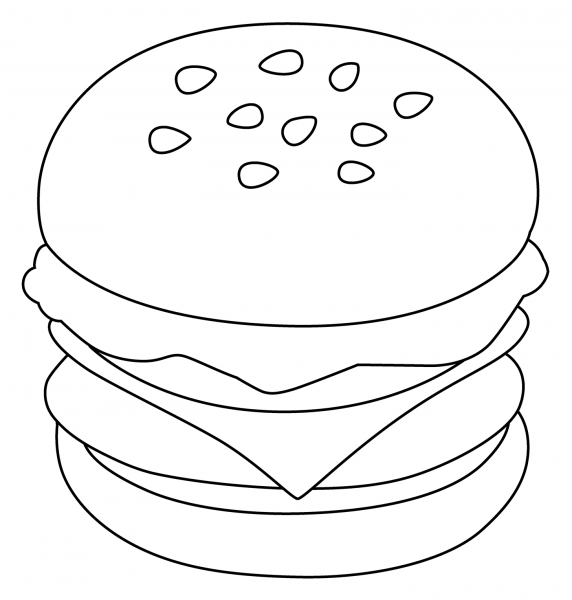 Hamburger Emoji coloring page image