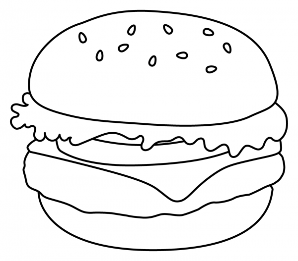 Hamburger Emoji coloring page image