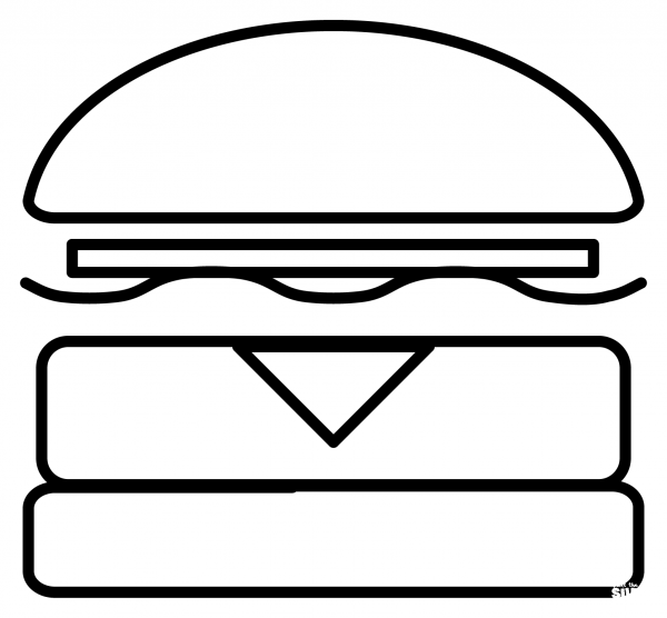Hamburger Emoji coloring page image