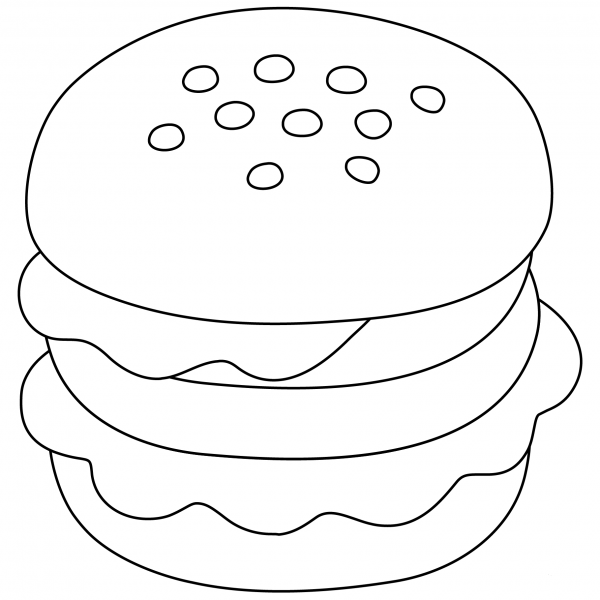 Hamburger Emoji coloring page image