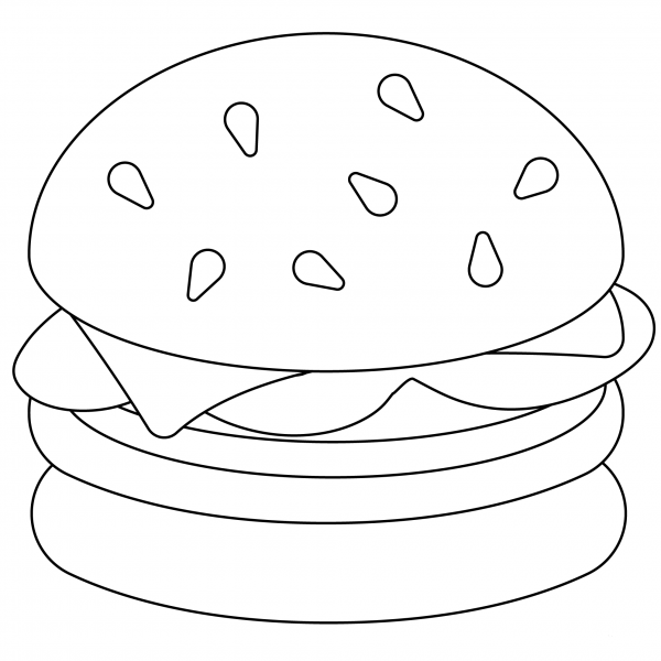 Hamburger Emoji coloring page image
