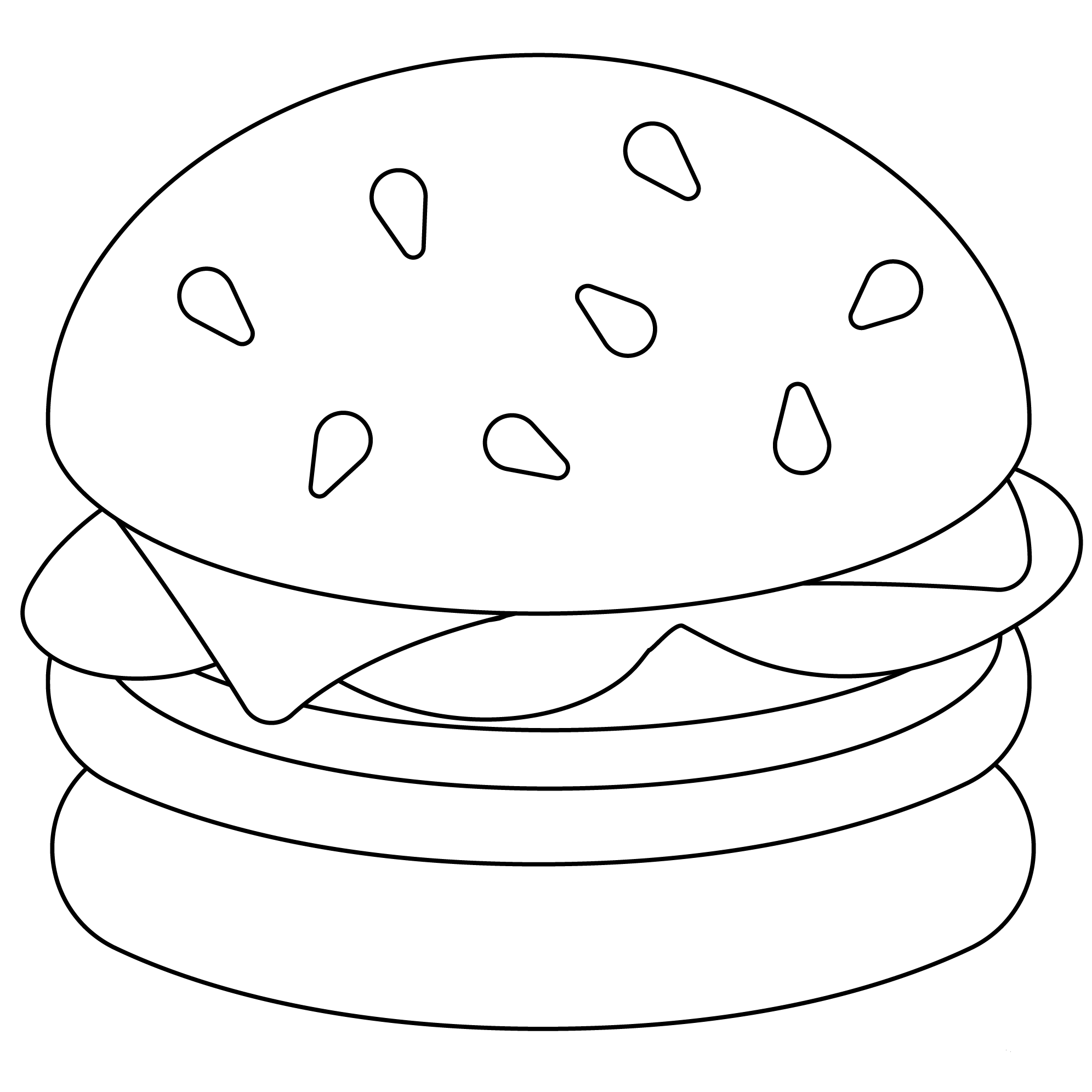 Hamburger Emoji coloring page - ColouringPages