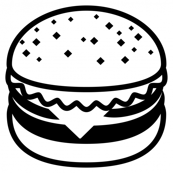 Hamburger Emoji coloring page image