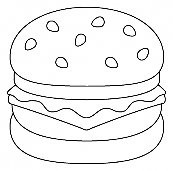 Hamburger Emoji coloring page image