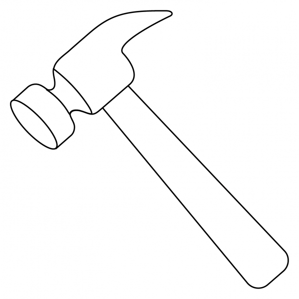 Hammer Emoji coloring page image