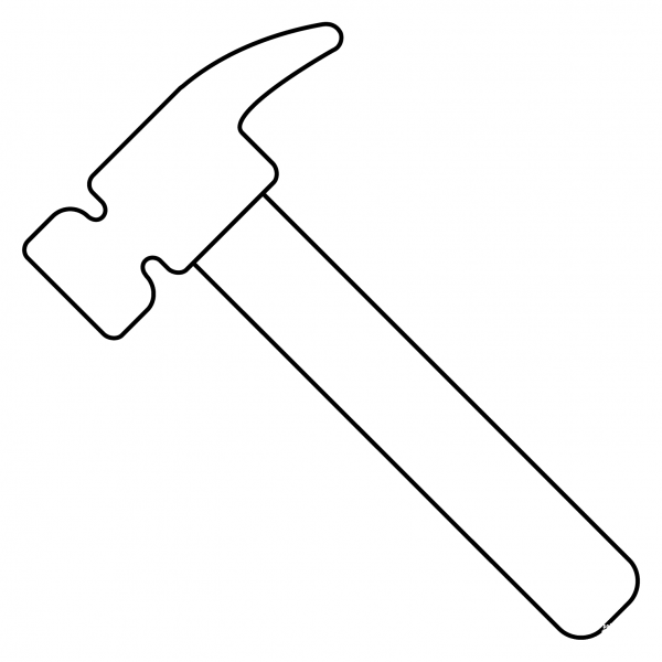 Hammer Emoji coloring page image