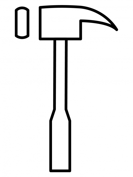 Hammer Emoji coloring page image