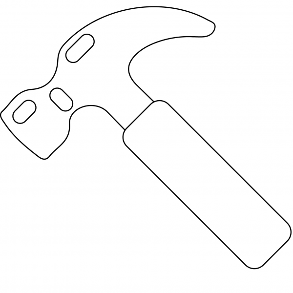 Hammer Emoji coloring page image