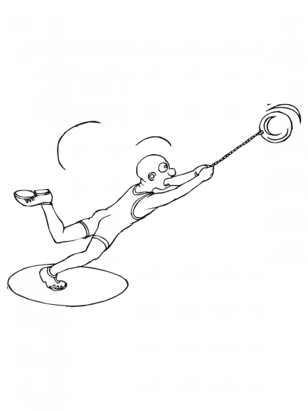 Hammer Throwing coloring page image