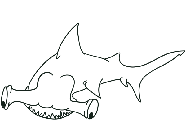 Hammerhead Shark coloring page image